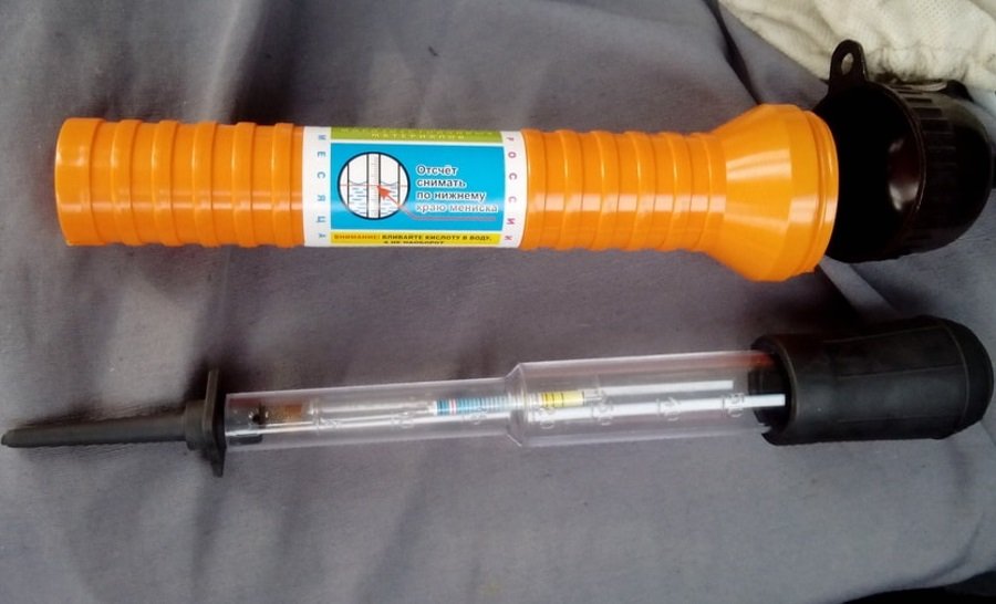 Ареометр для проверки плотности электролита Замена электролита