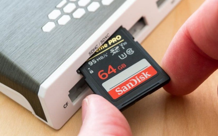 Установка карты для форматирования Форматирование карты памяти