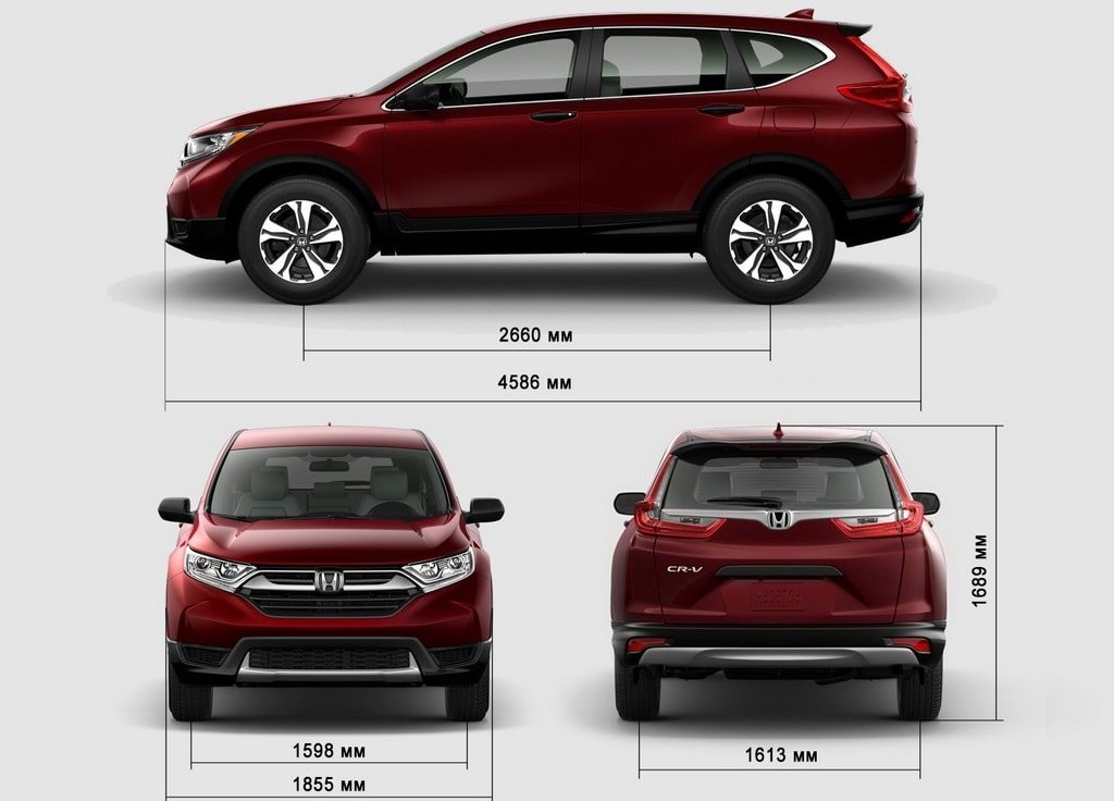 Габаритные размеры Honda CR-V Кузов и габариты Honda CR-V
