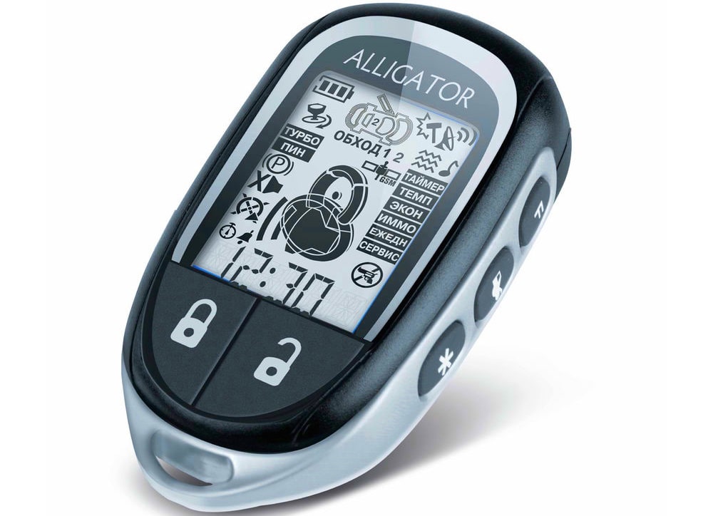 Экран брелока «Аллигатор» Меню брелка «Аллигатор»