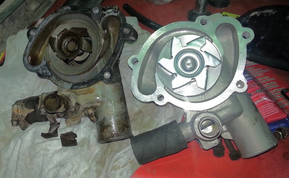 Негодная и новая помпа Функциональное состояние помпы