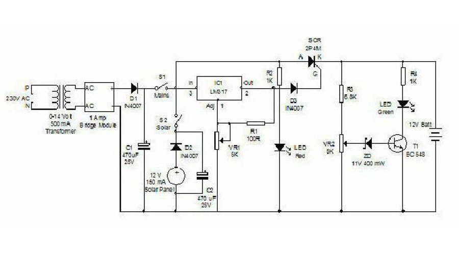 Электрическая схема Схема зарядного устройства