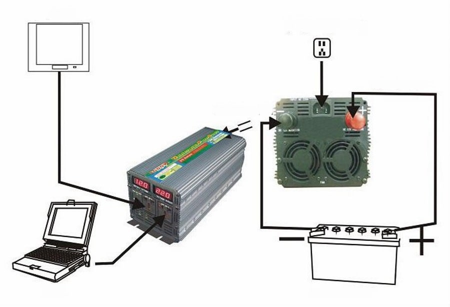 Подключение преобрезователя напряжения Подключение инвертора