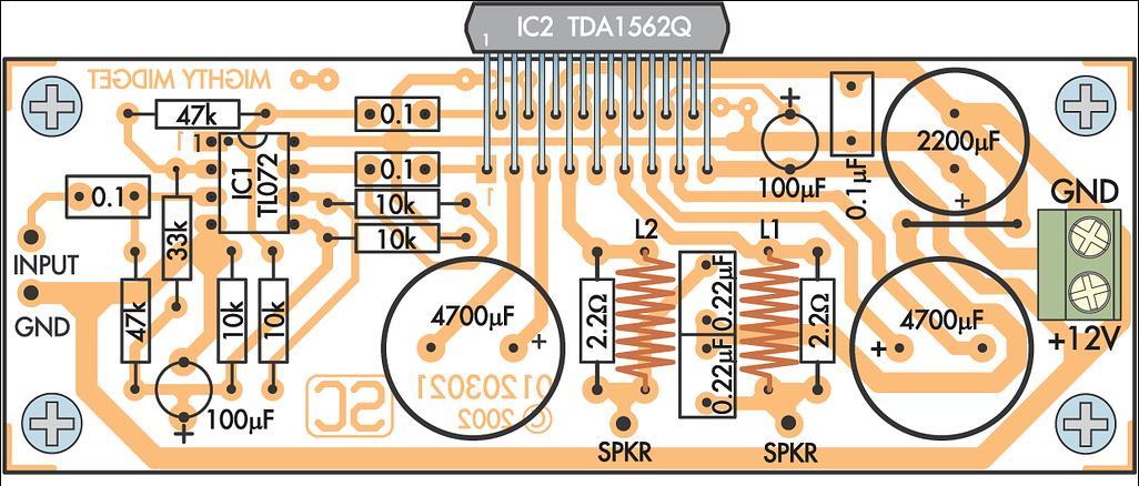 Печатная плата усилителя Монтаж деталей