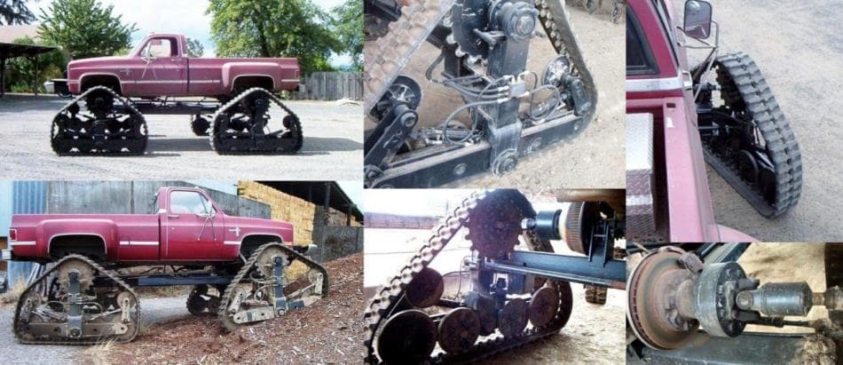 Автомобиль на самодельной конструкции Гусеницы для авто